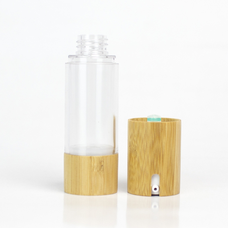 15ml 30ml 50ml Lotion Bambú Buidéal Caidéal Aerless 1oz 1.7oz Coimeádán Cosmaideacha Uachtar Súl Eibleachta 15ml 30ml 50ml Lotion Bambú Buidéal Caidéal Aerless 1oz 1.7oz Coimeádán Cosmaideacha Uachtar Súl Eibleachta