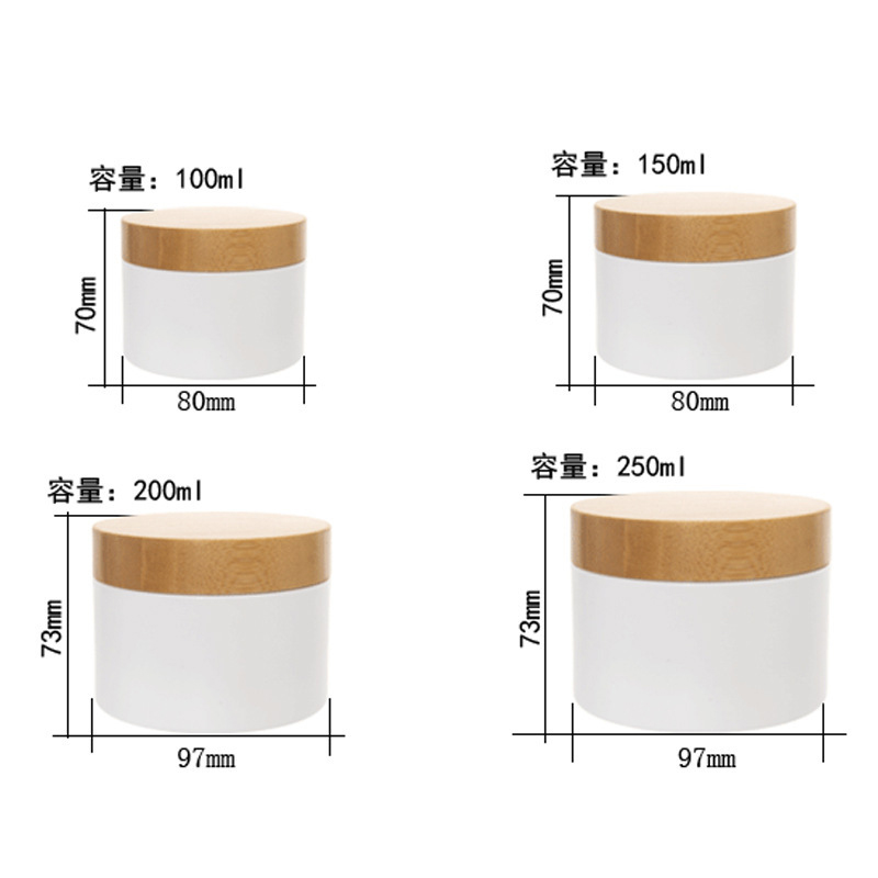 50g 100g 200g 250g Plaisteach Reoite PP Comhlacht Im Próca Uachtar Aghaidh Cosmaideacha Le Clúdach Bambú Priontála 50g 100g 200g 250g Plaisteach Reoite PP Comhlacht Im Próca Uachtar Aghaidh Cosmaideacha Le Clúdach Bambú Priontála