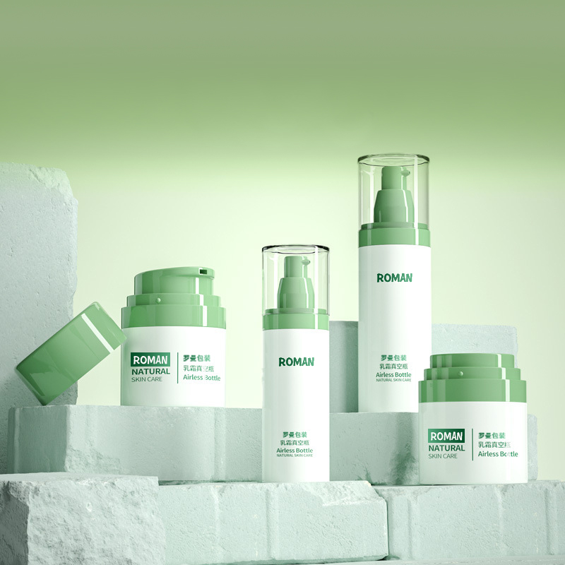 Buidéal Uachtar Aghaidhe Pacáistiú Cosmaideacha Plaisteacha 30ml 50ml 80ml Buidéal Caidéil Glas Aeraithe le Leictreaphlátála le haghaidh Buidéal Séiream Frithaoise