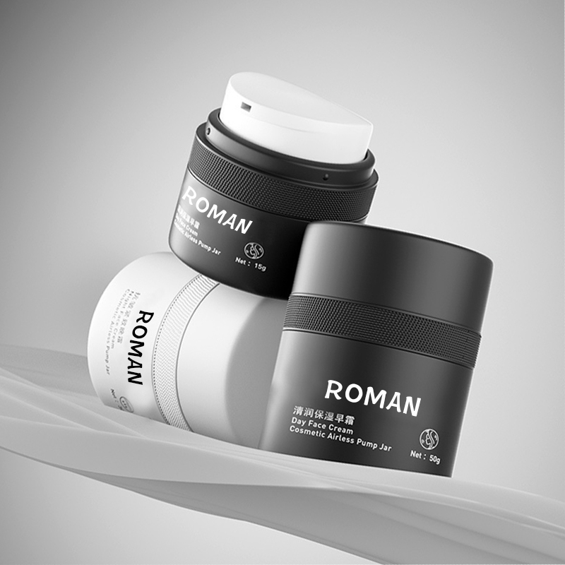 15ml 30ml 50ml Balla Dúbailte Bán Dubh Folamh PP Athlíon Plaisteacha Brúigh Buidéal Séiream Uachtar Lóis Airless Moisturizer Le Caidéal