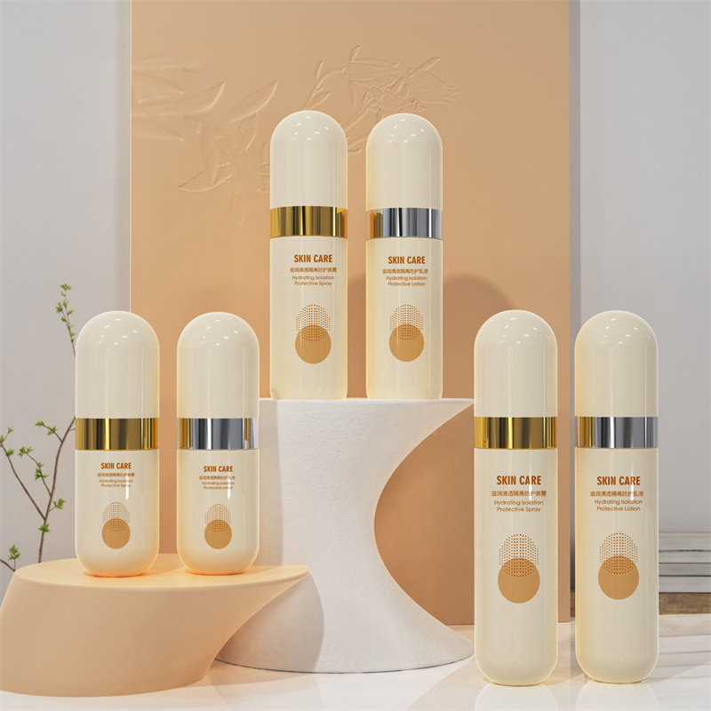 Folamh Fine Mist Gold Silver Edge PET 40ml 60ml 80ml 100ml Buidéal Sprae Plaisteacha Beige Le Clúdach Babhta le haghaidh Pacáistiú Cosmaideacha Aghaidh
