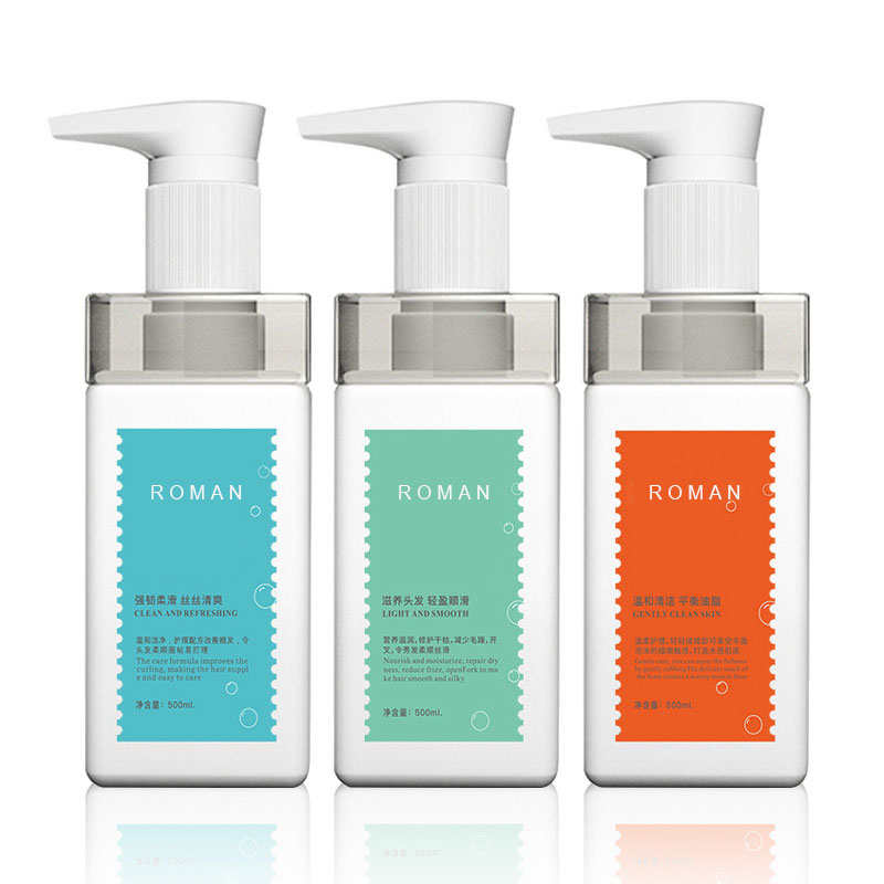 500ml 750ml Só Folamh Cearnóg Cosmaideacha Gualainn Plaisteach Óstán Lotion Caidéal Shampoo Buidéal agus oiriúntóir Le dáileoir Gallúnach Nigh Láimhe 500ml 750ml Só Folamh Cearnóg Cosmaideacha Gualainn Plaisteach Óstán Lotion Caidéal Shampoo Buidéal agus oiriúntóir Le dáileoir Gallúnach Nigh Láimhe