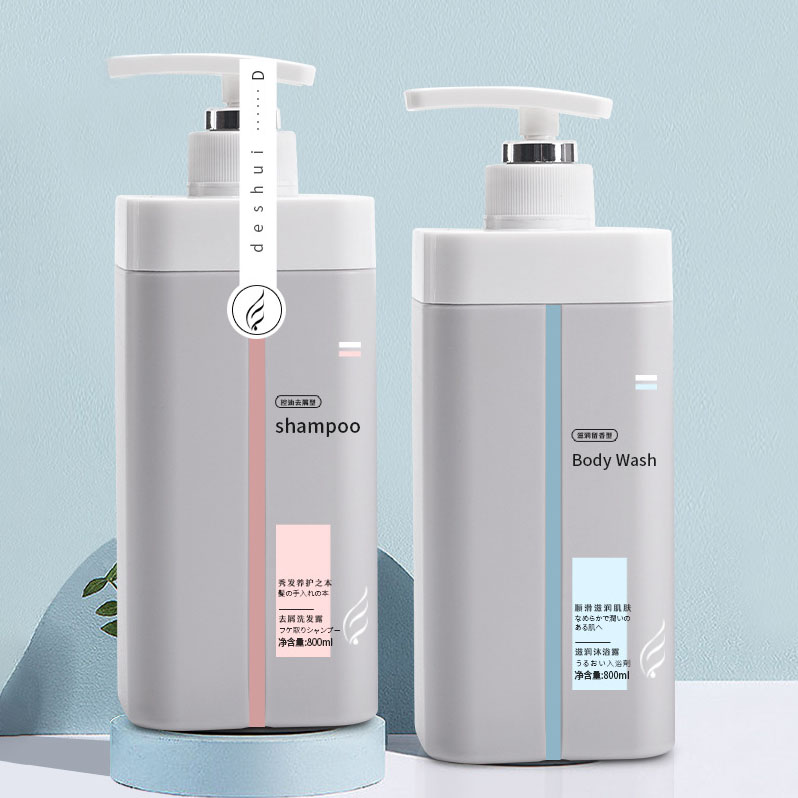 Buidéil Pacáistithe Plaisteacha 500ml 800ml Ard-Cumas do Lotion Skincare Gruaige Tonic Coimeádán Folamh Seampú agus Buidéal oiriúntóir