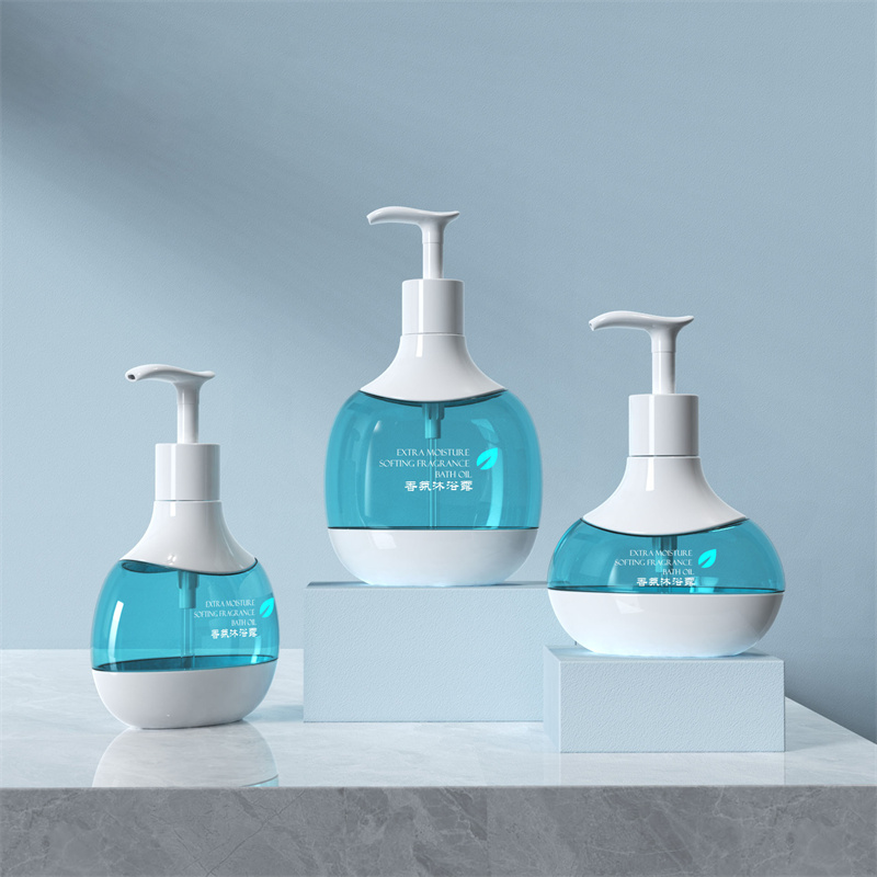 Sunshine 300ml 400ml 500ml Buidéal Eibleachta Mórdhíola PET Plaisteacha Buidéal Leanbh Lotion Buidéal Dáileacháin Cosmaideacha Eibleacht Buidéal Folamh