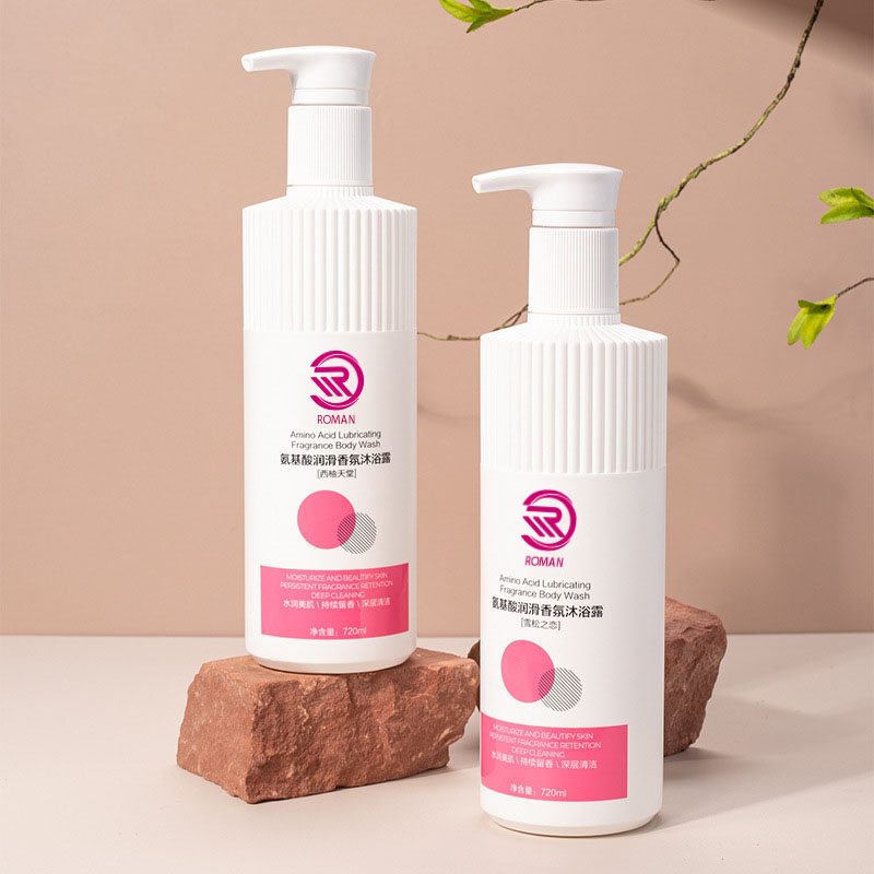 Buidéal Plaisteacha HDPE te Bán Striped le Nozzle roctha 500ml 700ml Lóis Glóthach Cith Seampú le Caipín Caidéal Vítneam